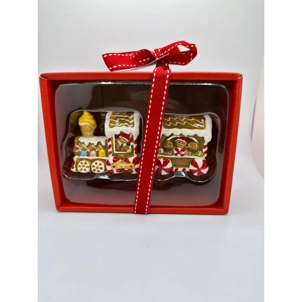 Blue Sky Gingerbread Train Salt & Pepper Shaker Set